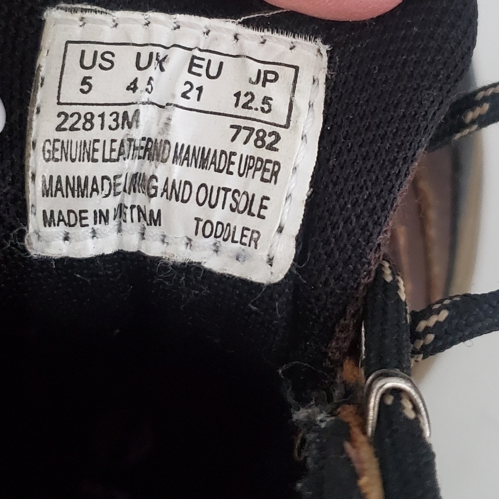Timberland Brown Leather Toddler Boys Hiking Boots Size 5 - Picture 6 of 6